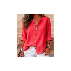 GENERICO - Blusa de Mujer Casual - Color Rojo Coral