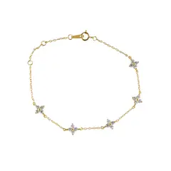 CLEO JOYAS & ACCESORIOS - Pulsera Tréboles Cristales Plata