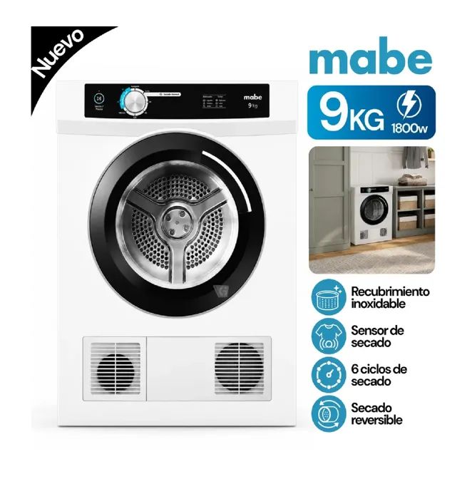 Secadora Eléctrica SEM090VBBB0 Carga Frontal de 9KG - Blanco