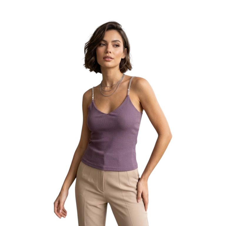 Top Ana Sab-10 BRILLOS Color Lila