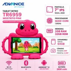 ADVANCE - Tablet Intro TR6959 7" Ips 1024X600 Android 12 Go 32Gb SSD 2Gb RAM Wi-Fi Rosado