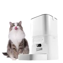 GENERICO - Dispensador Inteligente de Alimento para Mascotas 4L con Cámara 1080p WiFi Blanco PF19
