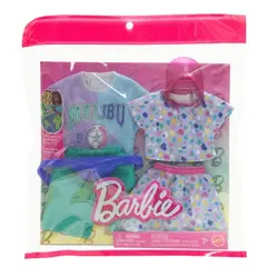 MATTEL - Ropa para Barbie y Ken 2-pack - Outfit completo (Accesorios originales)