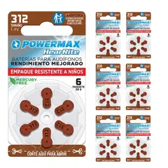 POWERMAX - Pilas 312 Para Audífonos De Sordera - 30 Unidades