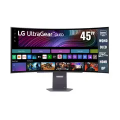 LG - Monitor Gamer Ultragear 45GX90SAB 45 OLED Smart WebOS Curvo 240Hz 0.03ms Parlantes y Control