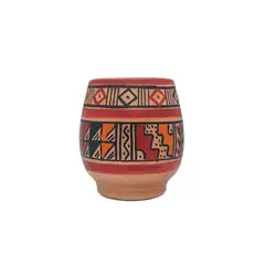 GENERICO - Copa de Cerámica con Diseño Andino – Decorativa y Artesanal, Hecha en Cusco