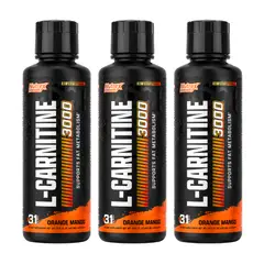 NUTREX RESEARCH - PACK X 03 - L-Carnitina Liquida L-Carnitine 3000 MG - 31 Servicios Orange Mango