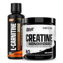 NUTREX RESEARCH - L-Carnitina Liquida - 31 Serv Orange Mango + Creatina 300 G