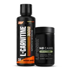 NUTREX RESEARCH - L-Carnitina Liquida - 31 Serv Orange Mango + No Carbs Bloqueador De Carbohidratos Liponox - 60 Cap