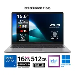 ASUS - Laptop ExpertBook P1503CVA, 15.6" FHD IPS, Core 5 210H, RAM 16GB, SSD 512GB, Win 11 Pro