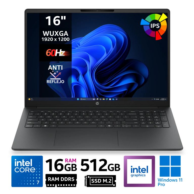 Laptop 200 G2i, 16" WUXGA IPS, Core 7 150U, RAM 16GB, SSD 512GB, Win 11 Pro