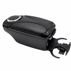 OEM - Consola Apoyabrazos Universal Negro Con Portavasos