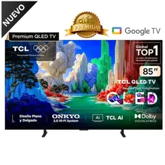 TCL - Televisor 85" Qled Premium 85A400 Ultra HD 4K Google TV