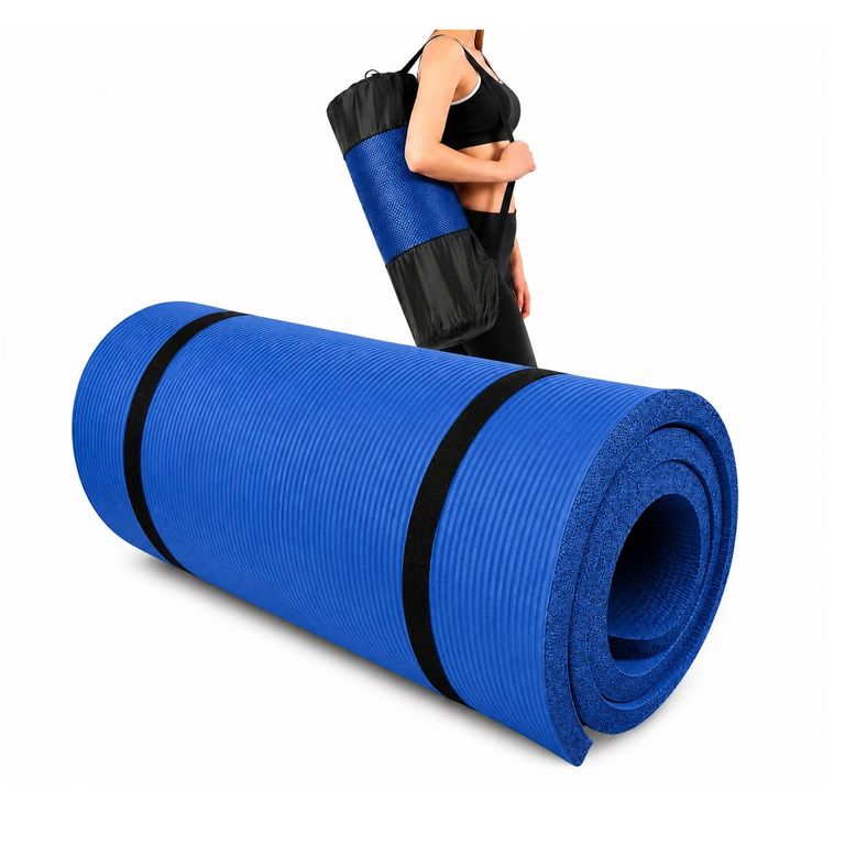Colchoneta Yoga Mat Extra Gruesa 20 Mm Pilates Gym Azul