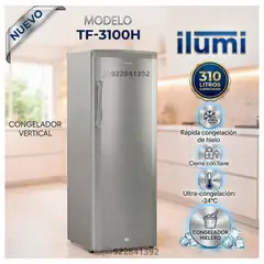 Ilumi - Congelador Vertical 310Lts Gris Oscuro - TF-3100H