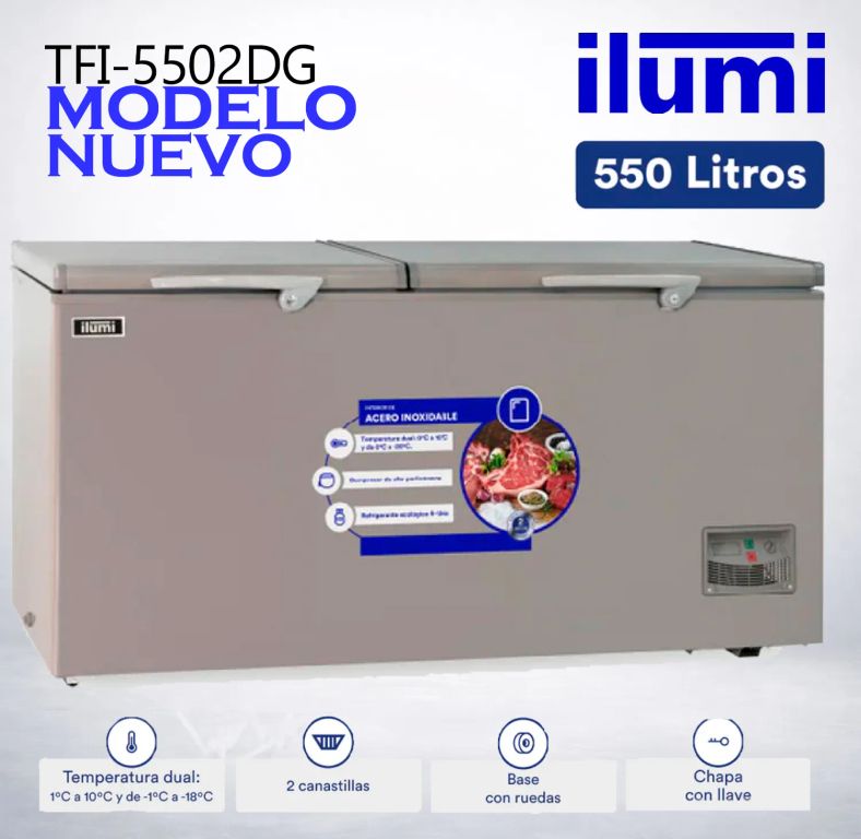 Congelador con tina de Acero Inoxidable de 550 litros - TFI-5502DG