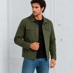 ELEMENT SPECIAL EDITION - Casaca Jean Denim Hombre con Bolsillos y Botones Metálicos