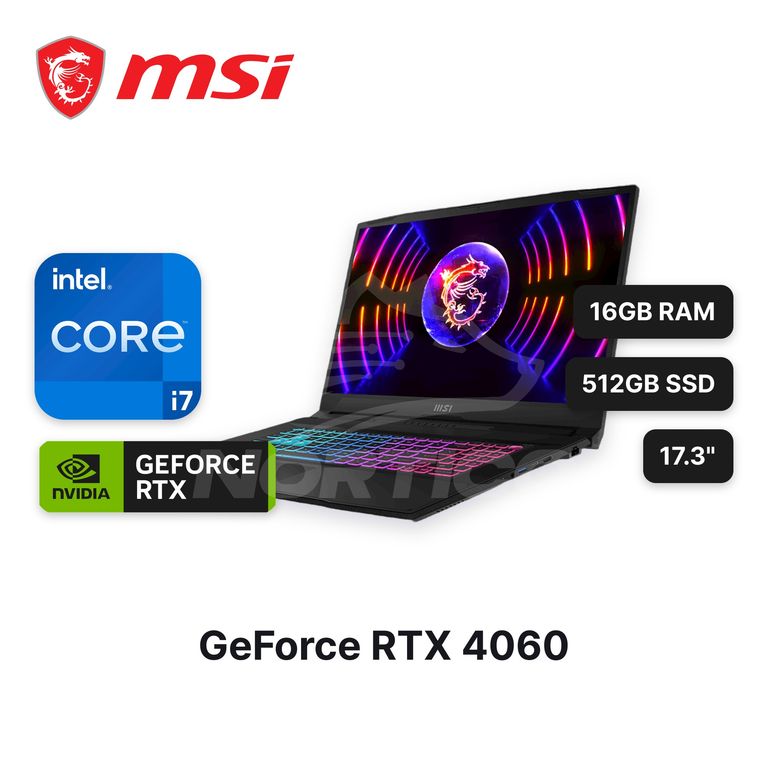 Laptop Katana 17 B13VFK Core I7-13620H 16GB 512GB SSD RTX 4060 17.3" (9S7-17L541-193)
