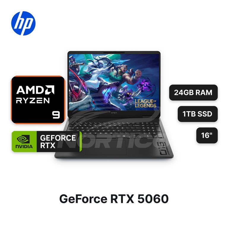 Laptop OMEN 16-AP0008LA Ryzen 9-8940HX 24GB 1TB SSD RTX 5060 16" (C2DA1LA#ABM)