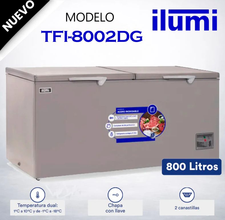 Congelador con tina de Acero Inoxidable de 800 litros - TFI-8002DG
