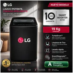 LG - Lavadora 19 Kg Carga Superior WT19OBVTB TurboDrum SmartDiagnosis
