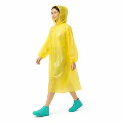 GENERICO - Pack Poncho Impermeable con Protectores de Calzado para Lluvia