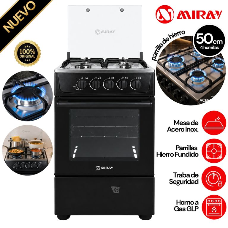 Cocina a Gas ANIS PLUS GLP 4 Hornillas (Disponible a GLP)