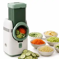 QUALITY PRODUCTS - Cortadora de alimentos I Chef Eléctrico 6 en 1 verde