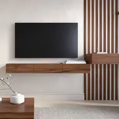 VENTITAS HOME - Mesa de TV Flotante 45” Paulina con Módulo Auxiliar Color Gales
