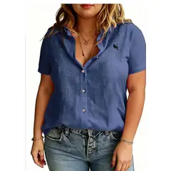 GENERICO - Blusa de dama con cuello camisero