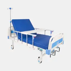 VIDAFLEX PERU - Cama Clínica Hospitalaria 2 Manivelas con Colchón + Mesa + Porta Suero Importada