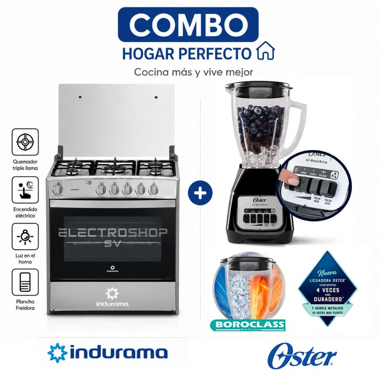 Cocina Cantabria 5 Hornillas Croma + Licuadora Oster