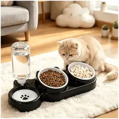 PIA HOME - Plato comedero para mascotas 3 en 1