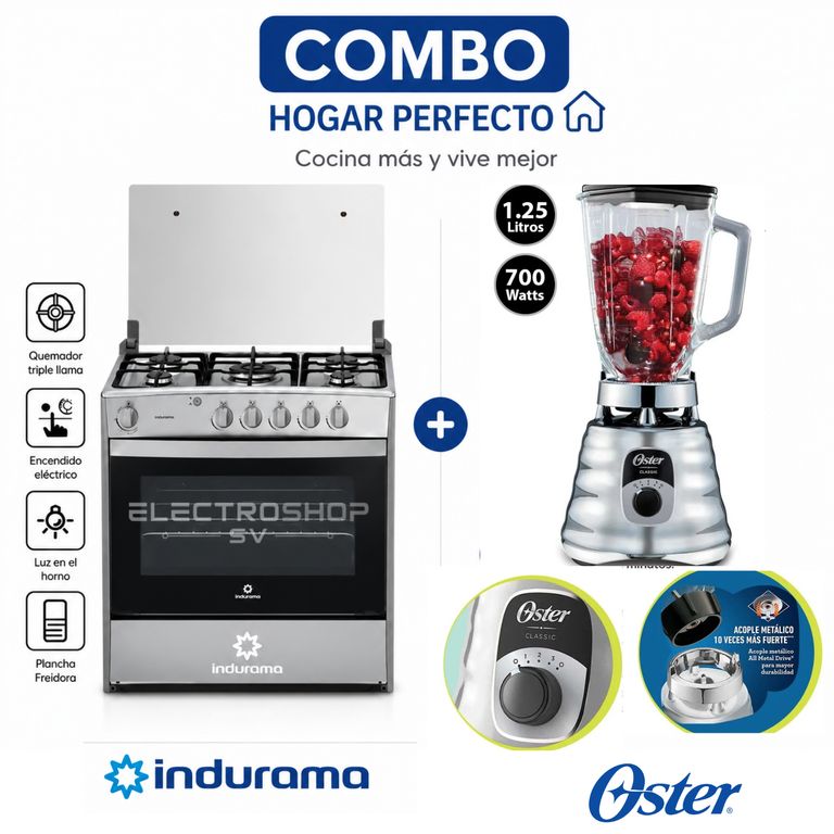 Cocina Cantabria 5 Hornillas Croma + Licuadora Oster 3V