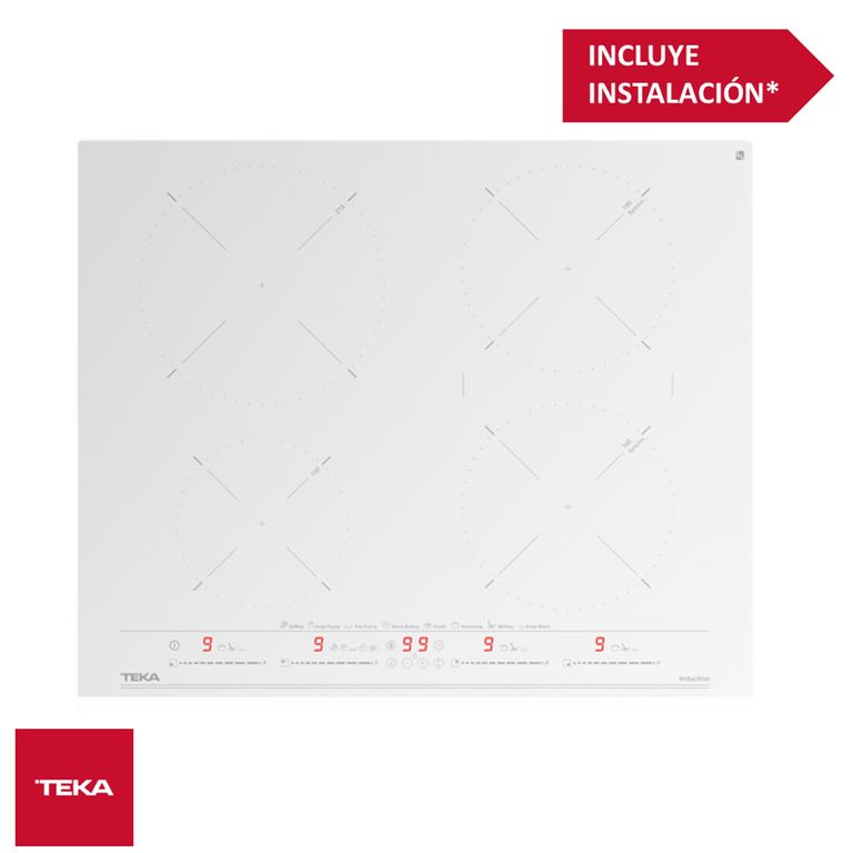 Cocina Empotrable Inducción 60cm 4 Hornillas IZC 64630 WH MST