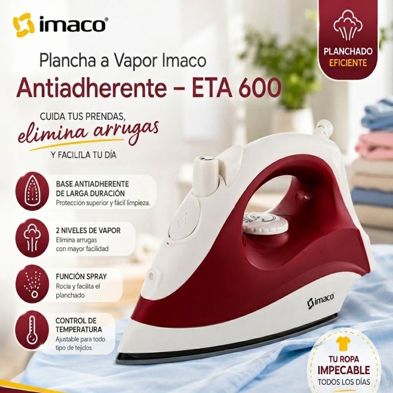 Plancha a vapor base cerámica ETA600