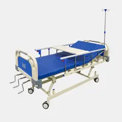 VIDAFLEX PERU - Cama Clínica 03 Manivelas con Colchón + Porta Suero + Mesa - Importada