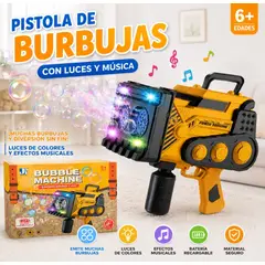 GENERICO - PISTOLA DE BURBUJAS CON LUCESS