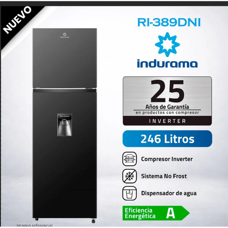 Refrigeradora Top Mount 246L RI-389DNI NEGRO