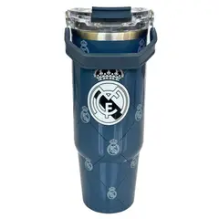 REAL MADRID - Mug Vaso Acero Termico Futbol Azul 900 ML