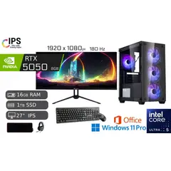 INTEL - PC Computadora Gamer Ultra 5 225F 16GB DDR5 1TB SSD RTX 5050 8GB + Monitor Curvo Gamer 27" FHD