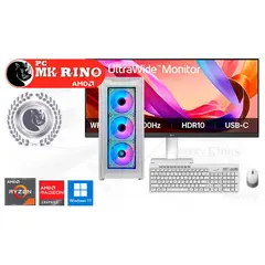 AMD - Computadora Ryzen 7 9700X RX-560 White 16GB 1TB SSD 29" Radeon Windows 11 Pro