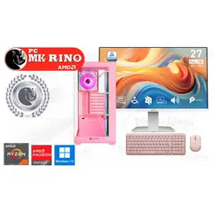 AMD - Computadora Ryzen 5 7600 FX-750 Pink 16GB 500GB SSD 27" Radeon Windows 11 Pro