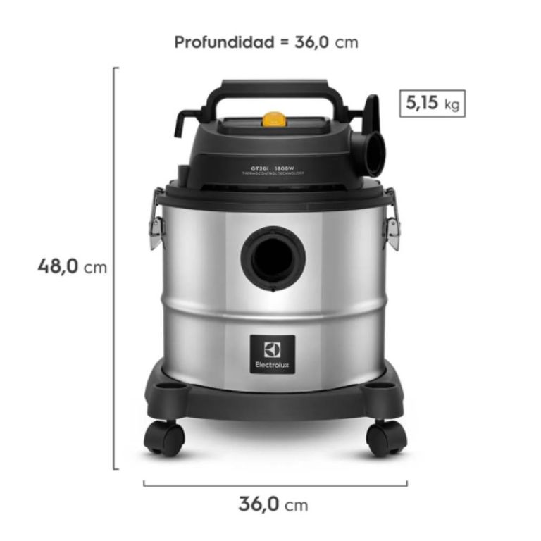 Aspiradora para Agua y Polvo 20 L 1800 W – GT20I