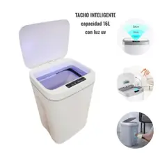 OEM - Basurero Inteligente Con Sensor Abre Y Cierra Automático 16L Con luz UV