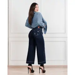 MUZANO JEANS - Palazzo Mujer Muzano CRYSTELL Oscuro