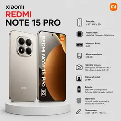 XIAOMI - CELULAR REDMI NOTE 15 PRO 5G 512GB 8GB RAM Gris titanio