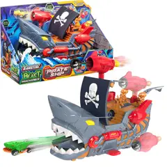 TEAMSTERZ - Juguete Pista De Autos Barco Pirata + 1 Auto Metal