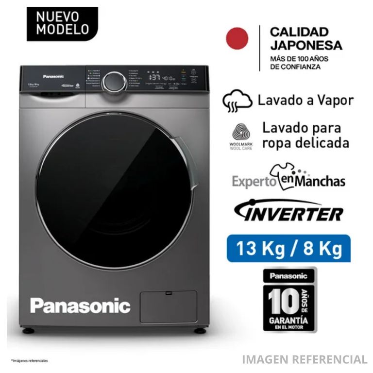 Lavaseca Carga Frontal 13kg / 8kg Inverter NA-S26MK1LPE Black Titanium
