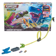 TEAMSTERZ - Juguete Pista De Autos Ataque En El Agua + 2 Autos Cambian De Color